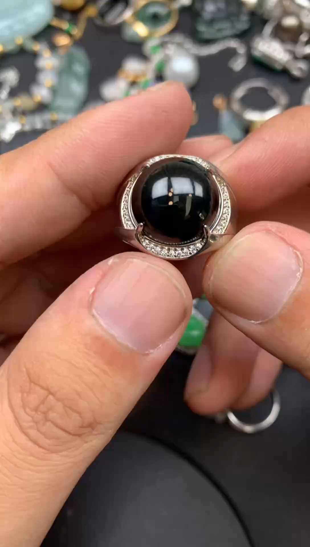 颈饰银S925镶嵌翡翠阿珠商品不退不换