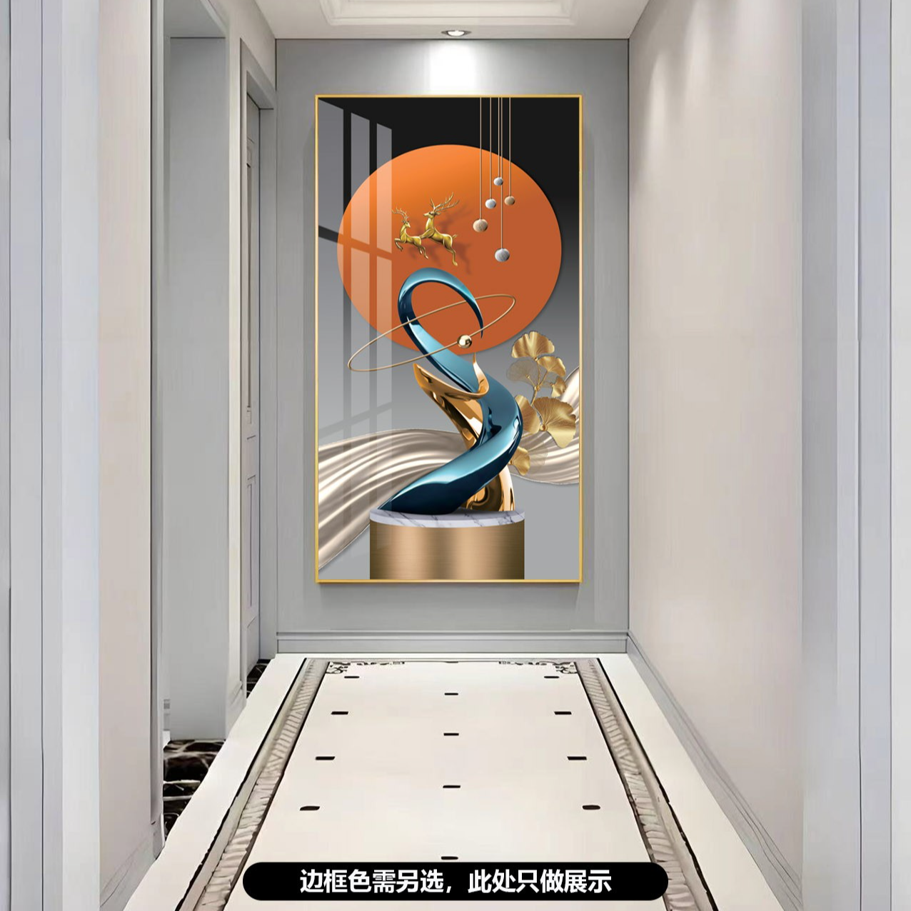 至尚【ZS204】玄关晶瓷铝合金边真晶瓷装饰画ZS204