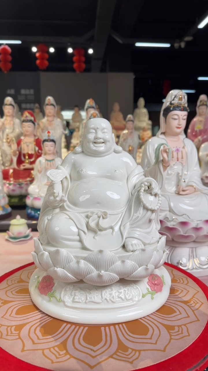 摆件陶多**…10吋纯白弥勒