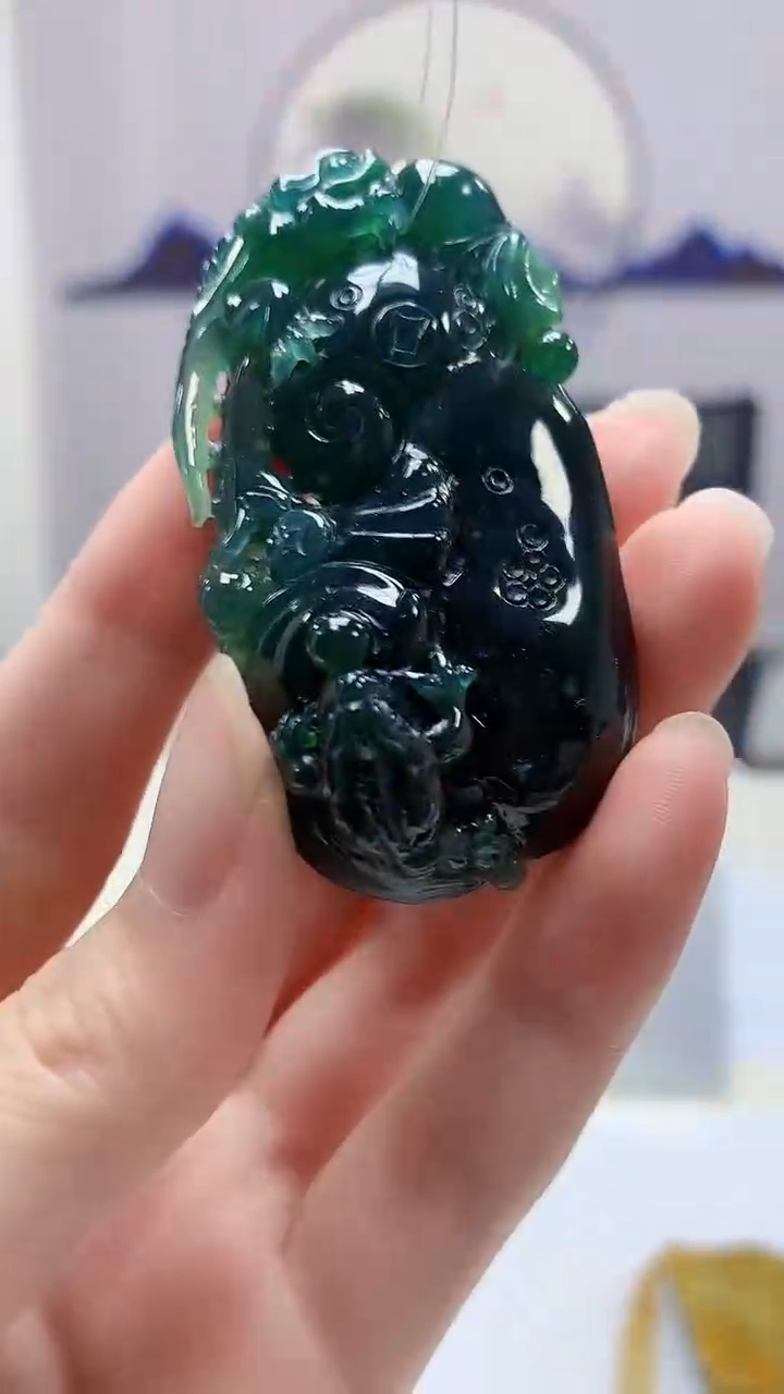 【闪购商品】定制翡翠未镶嵌4688zm-毛货赠珠链挂件213
