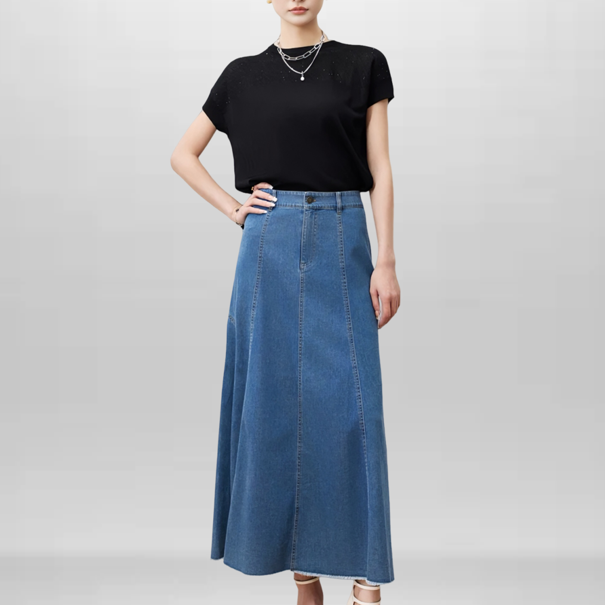 AMASS/阿玛施早春新款百搭上衣T恤简约修身针织衫538012