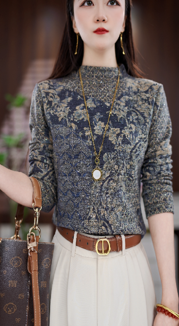 Y312新款时尚百搭气质减龄长袖上衣-鸽子