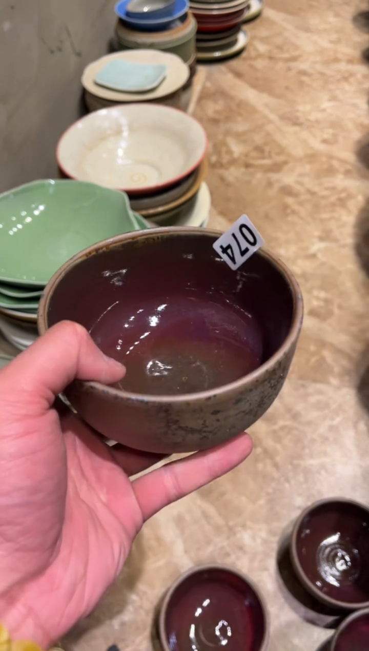 【闪购商品】瓷片74  粗陶手工米饭碗1个