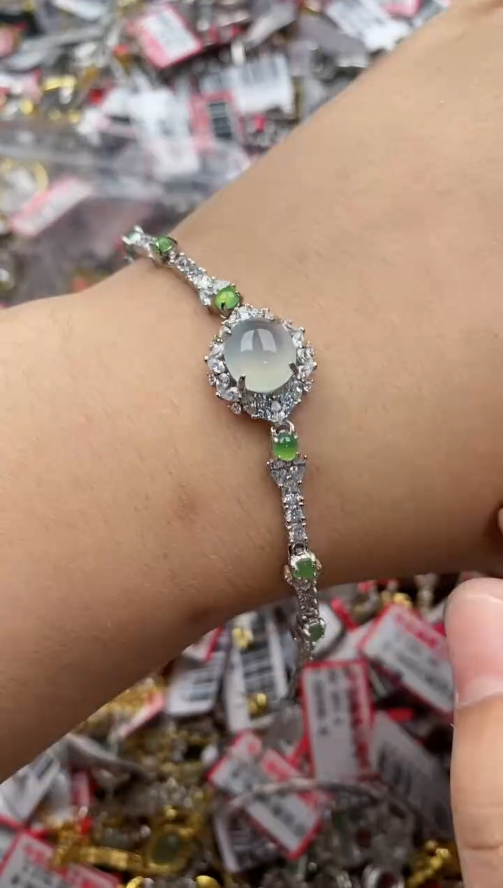 【闪购商品】翡翠戒指银S925镶嵌66666---5