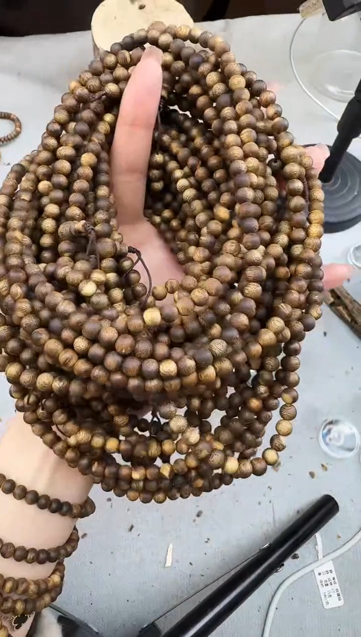 沉香手串0613白棋圆珠多圈多样性发一