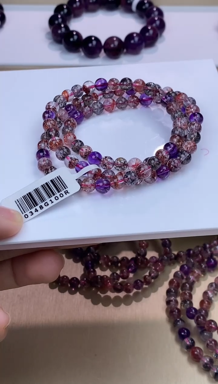 【闪购商品】水晶手链未镶嵌黑加仑超七多圈6m+