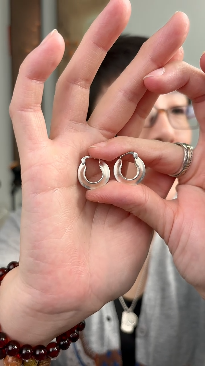 无925银纯银耳饰哑光34