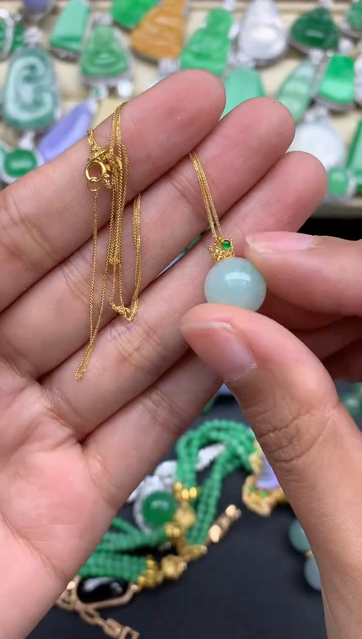 【闪购商品】翡翠颈饰18K金镶嵌230-中国好珍宝