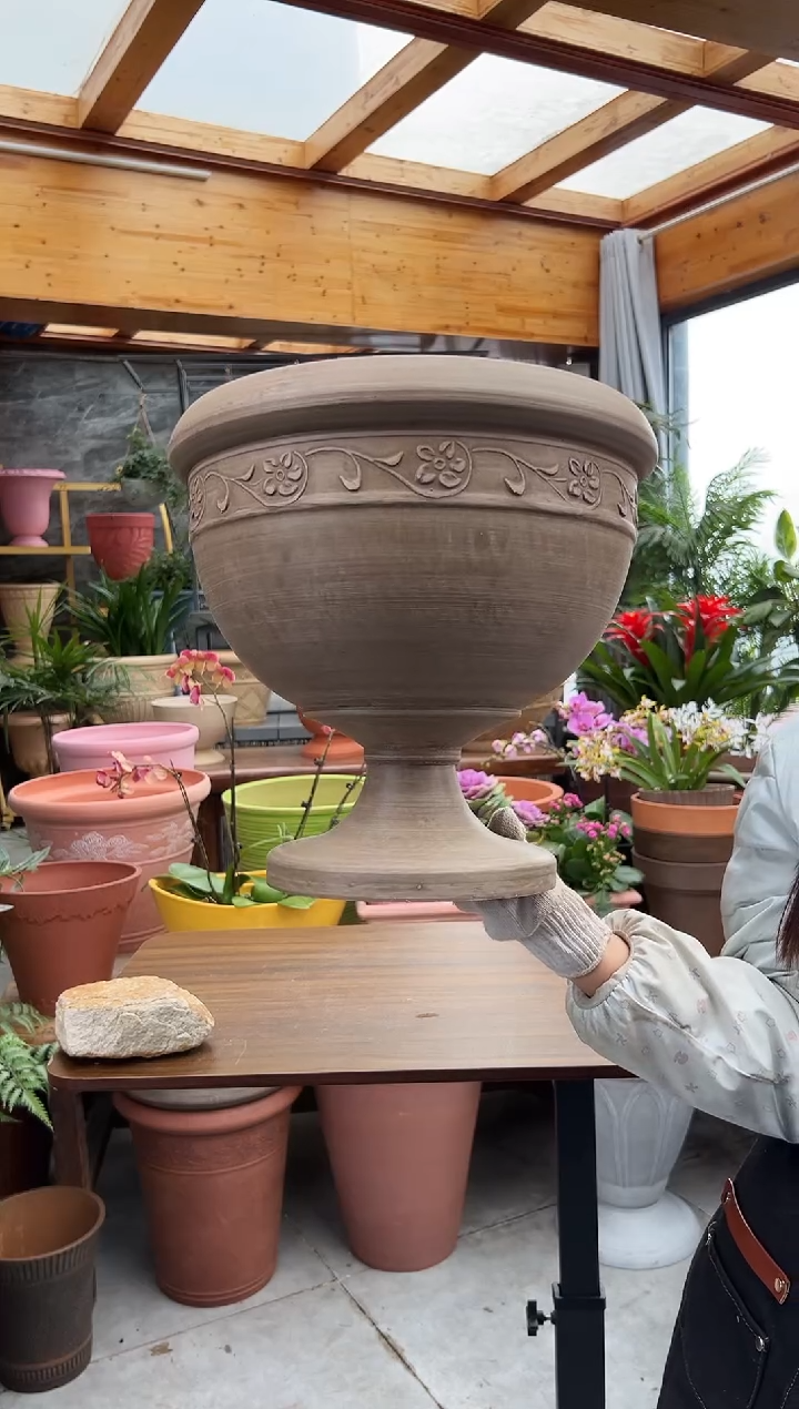 33*32/棕灰色外贸尾单福利酒杯花盆/G33