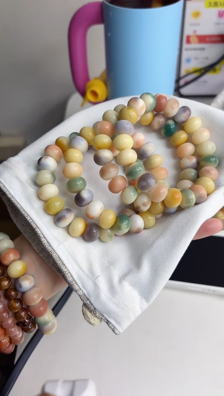 手串菩提根/象牙果沐q51陌上花开玉化算盘10*13mm手串