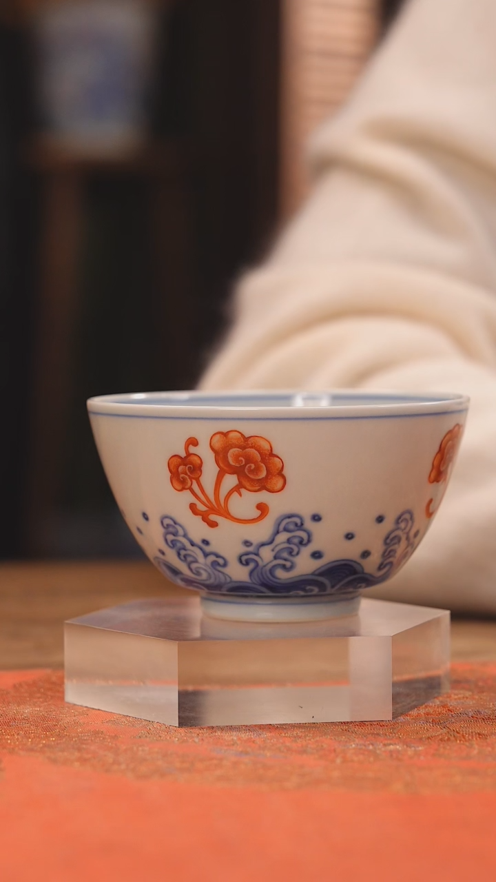 【闪购商品】杯团窑 龙穿灵芝阔口杯