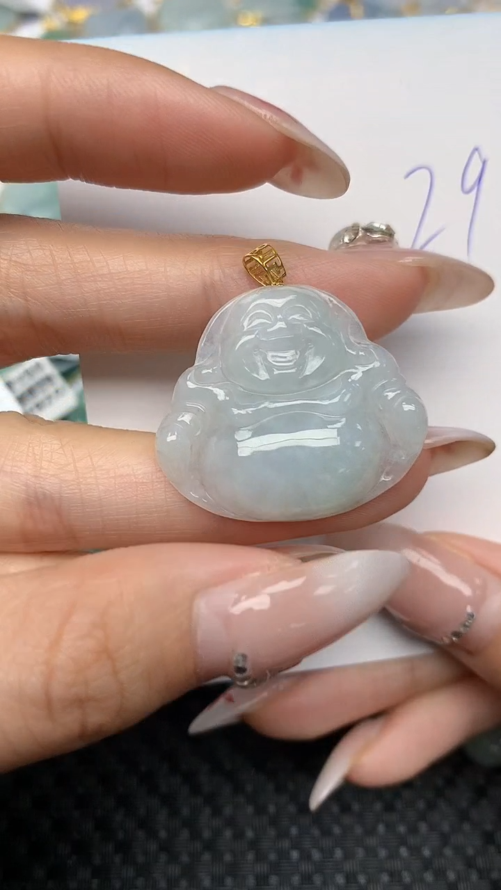 【闪购商品】翡翠颈饰18K金镶嵌天然翡翠A货