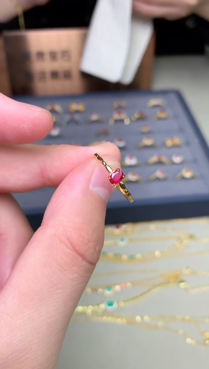 【闪购商品】红宝石戒指银S925镶嵌戒指