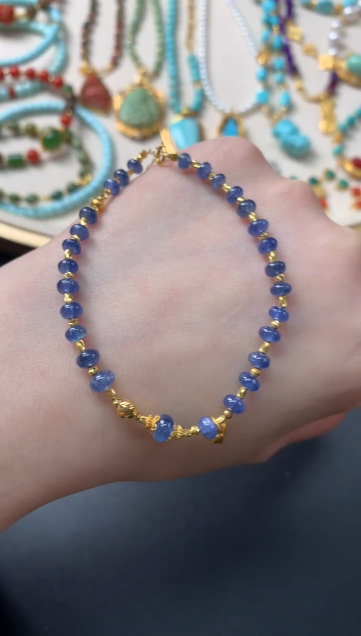 【闪购商品】蓝宝石手链18K金镶嵌Z109|2380