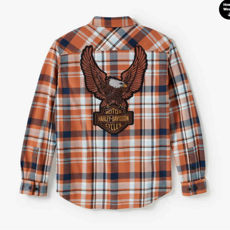 哈雷戴维森原厂男士长袖衬衫96393-25VM美版