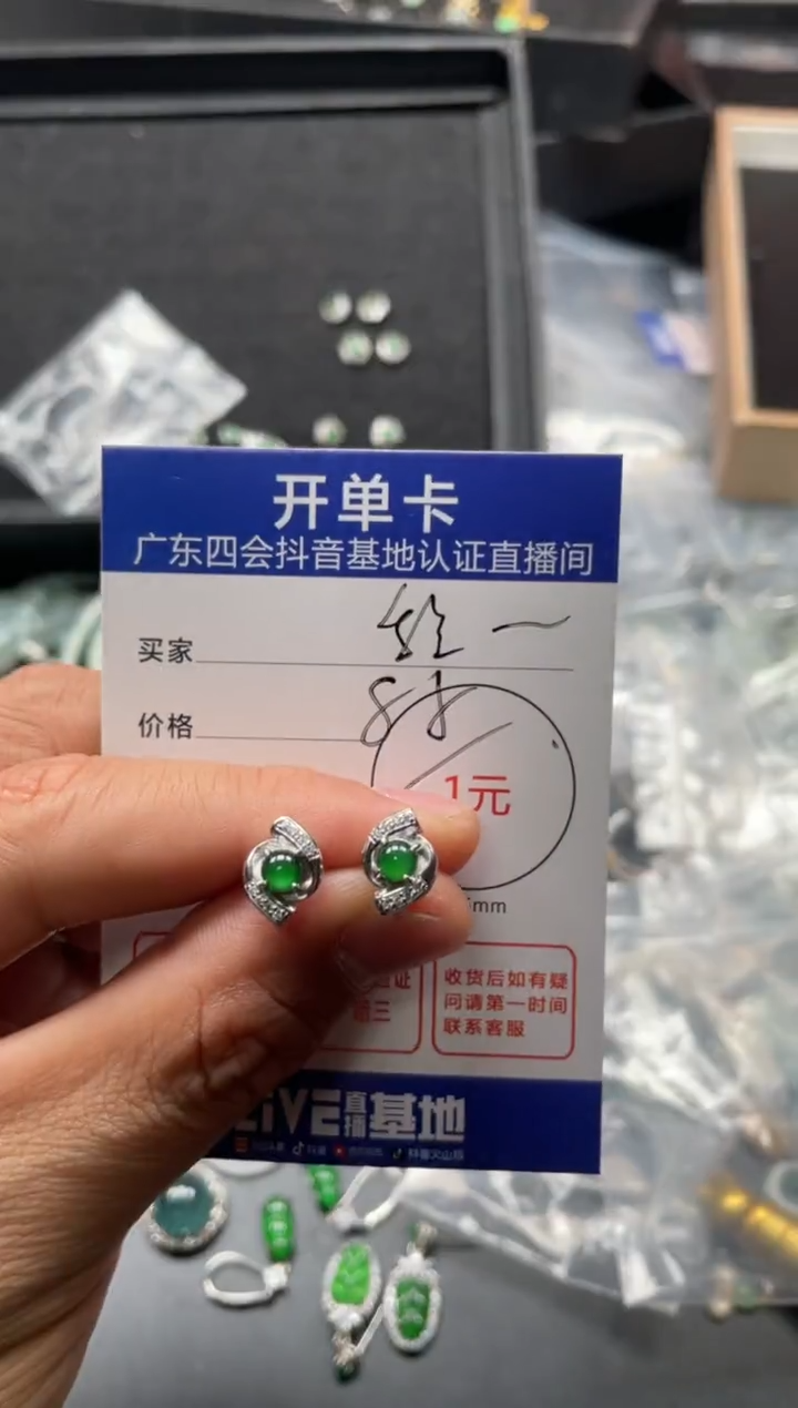 颈饰未镶嵌翡翠?****程耳钉