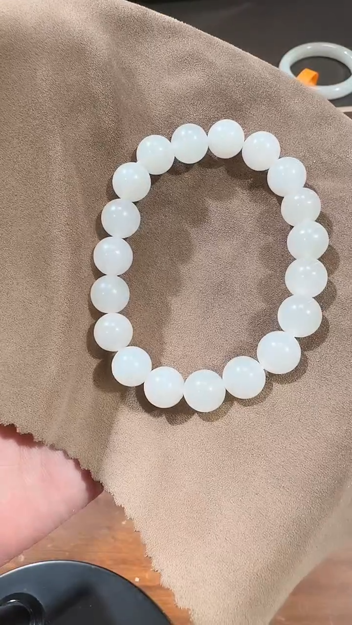 【闪购商品】和田玉手串未镶嵌1458白玉手串10mm