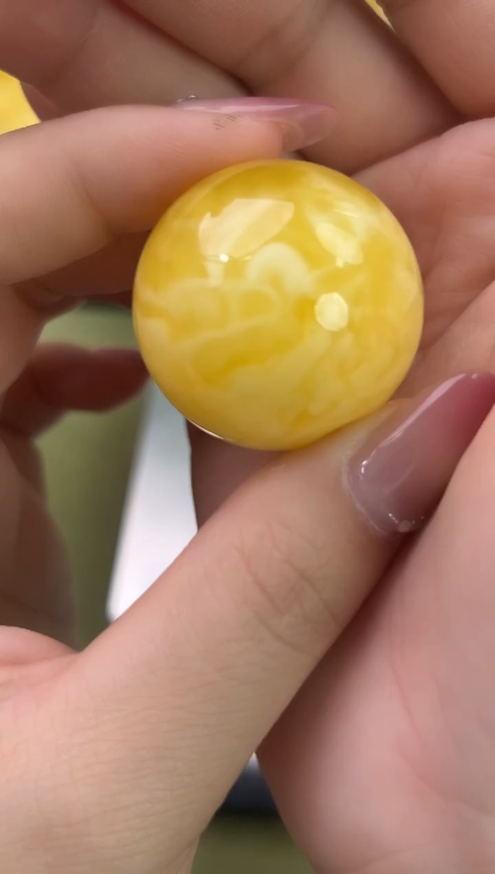 裸石琥珀未镶嵌天然琥珀蜜蜡圆珠