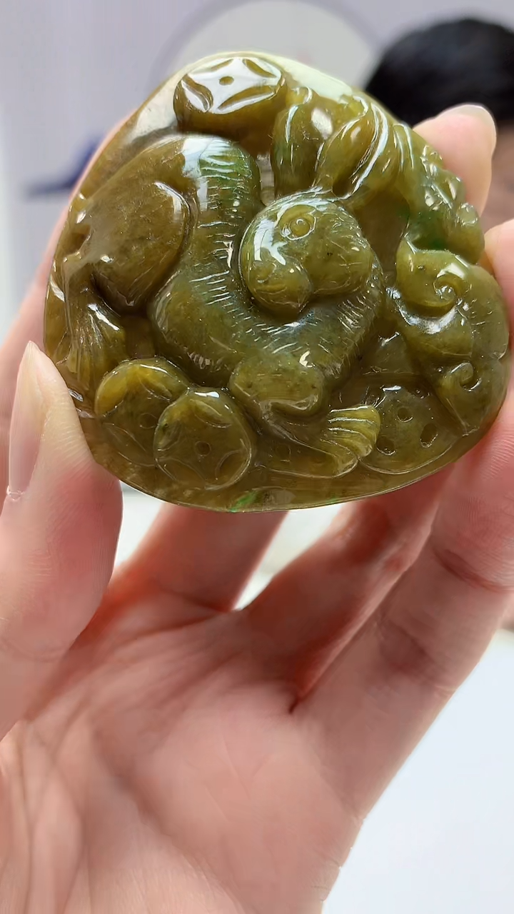 【闪购商品】定制翡翠未镶嵌4917zm-毛货挂件195