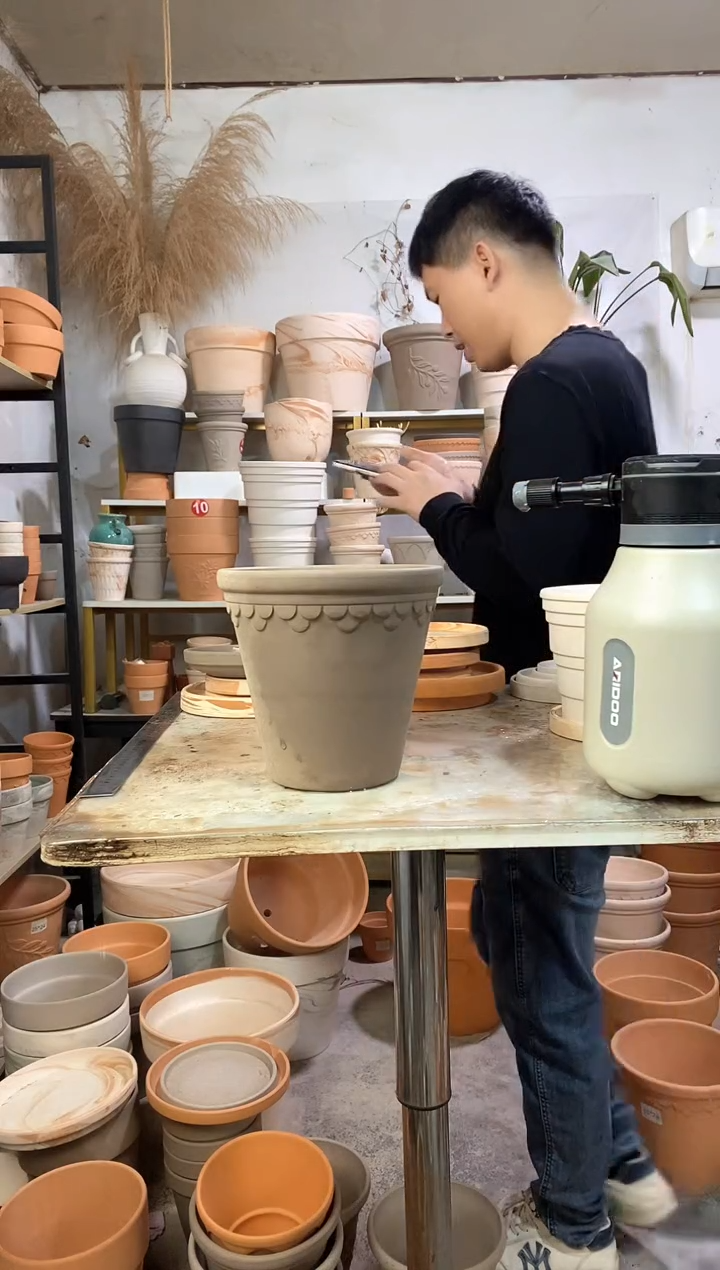 瑕疵无售后20*18灰陶巴洛克 1盆无托