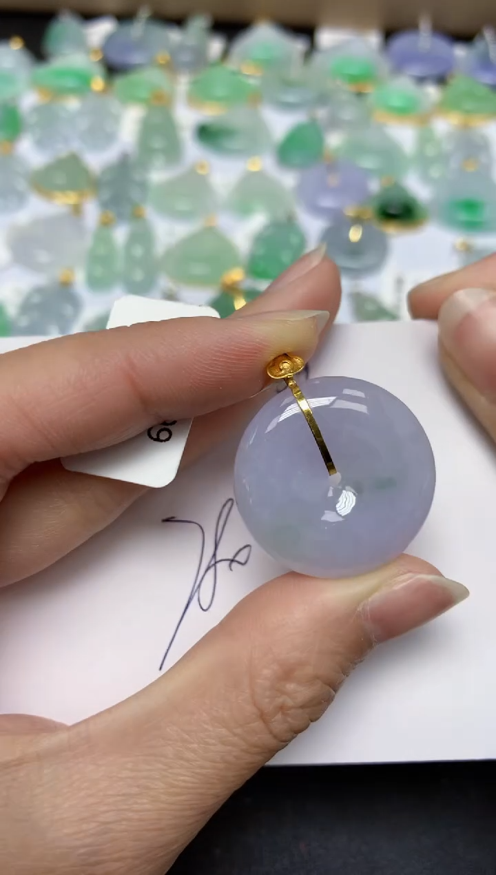 【闪购商品】翡翠18K金镶嵌颈饰 天然翡翠A货