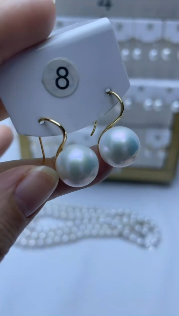 银S925镶嵌耳饰淡水珍珠8