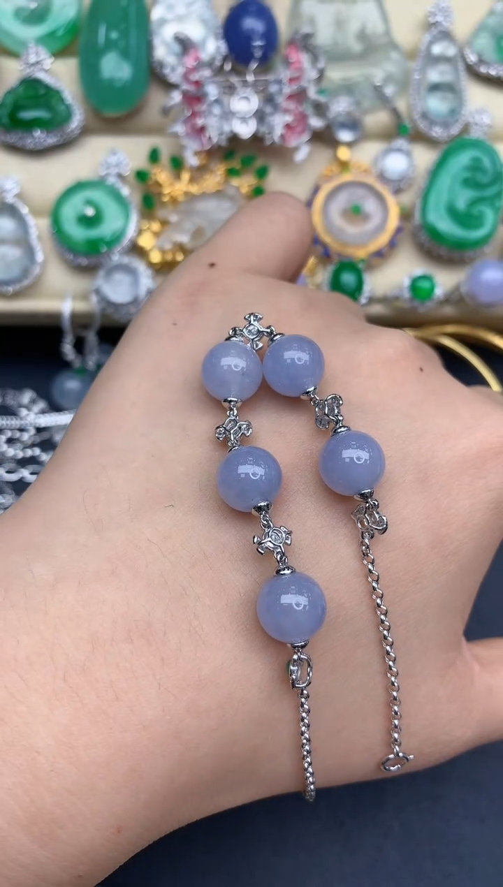 颈饰18K金镶嵌翡翠454-中国好珍宝