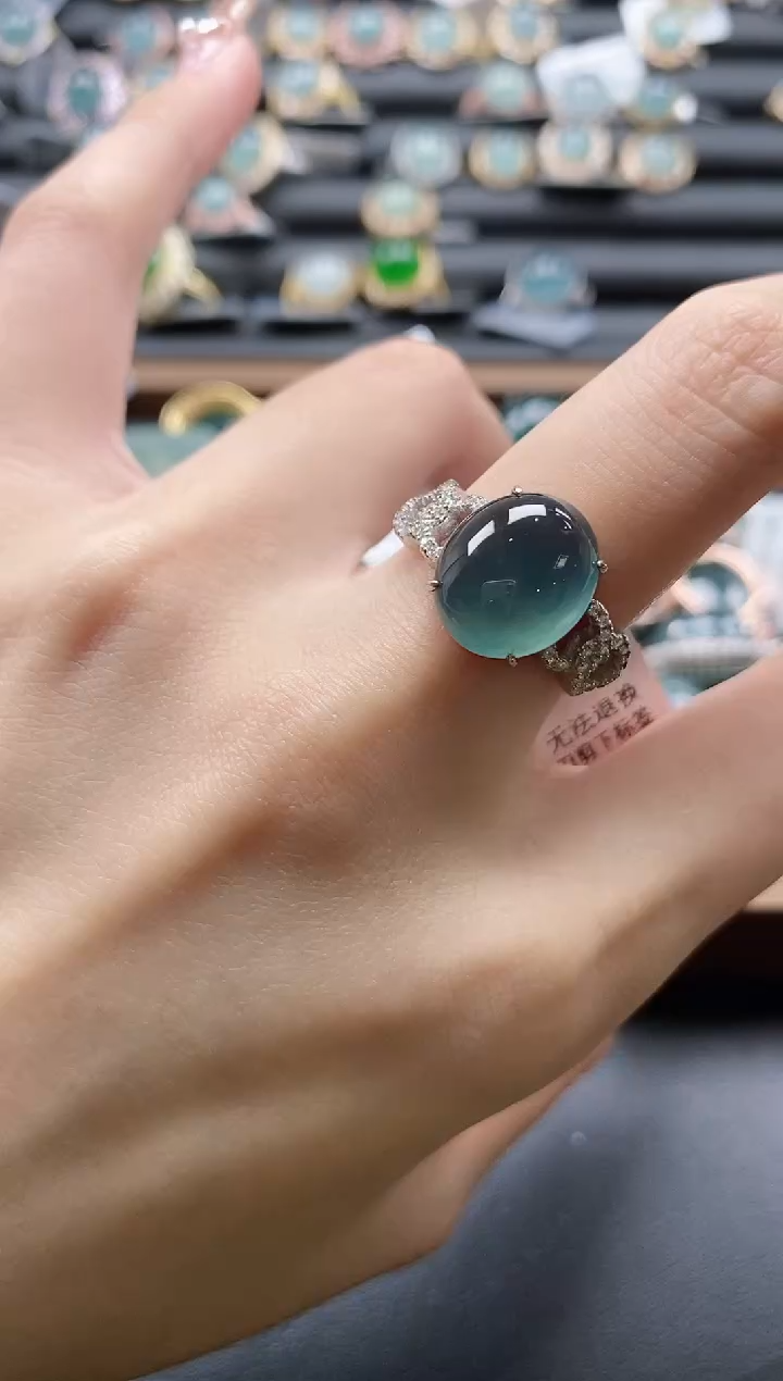 【闪购商品】翡翠戒指银S925镶嵌51511