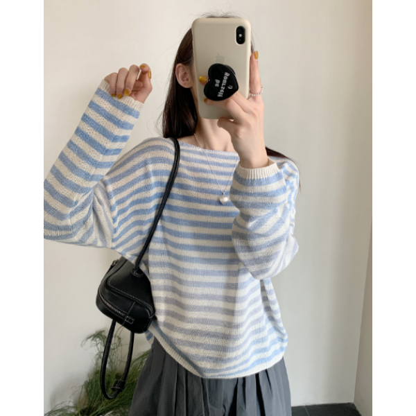 XJIE-"圣托里尼“精致渐变色和纸纱罩衫-6835上衣