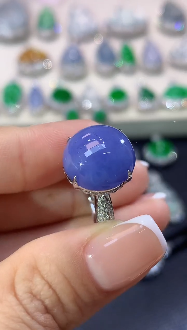 18K金镶嵌戒指翡翠D80