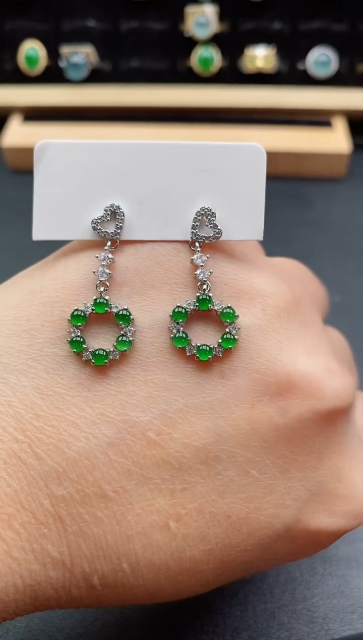 银S925镶嵌戒指翡翠1