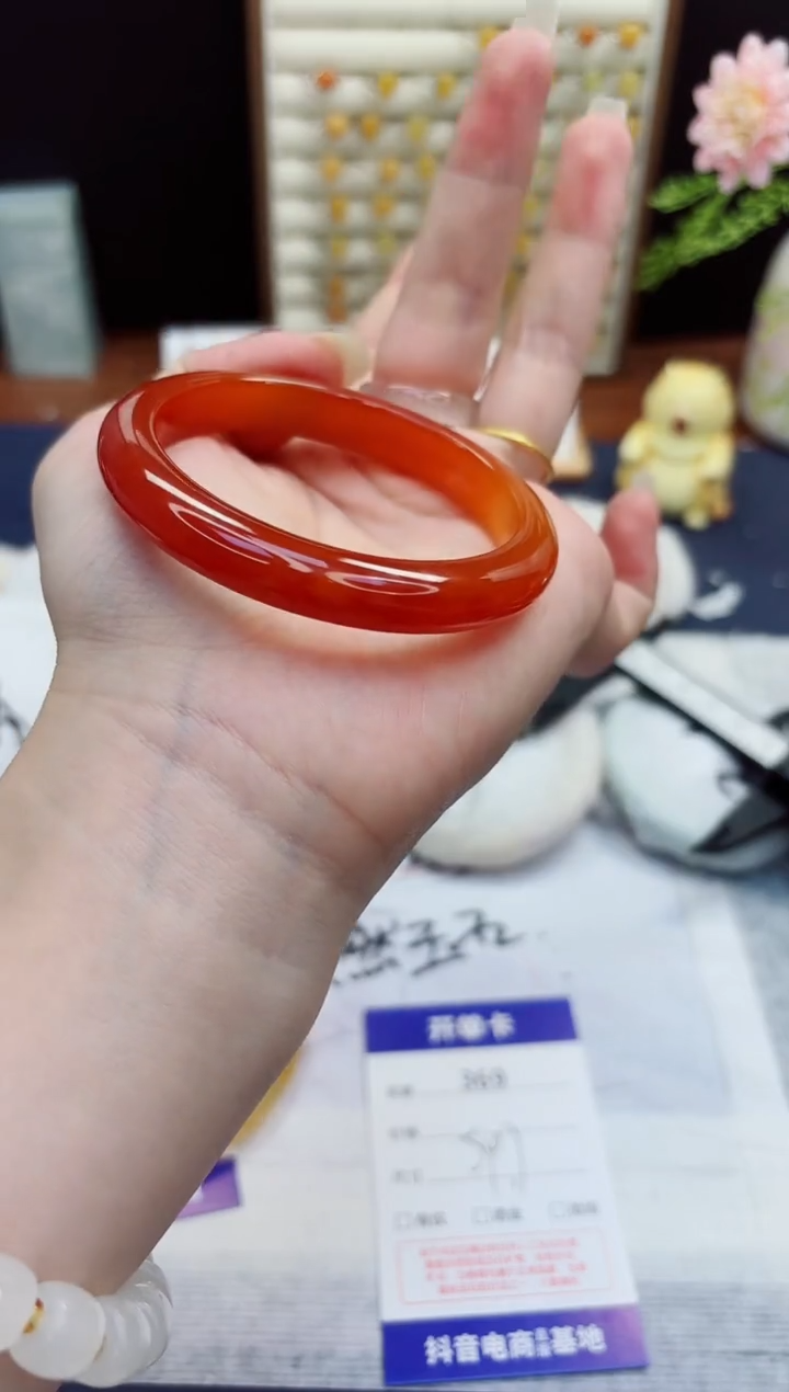 未镶嵌手镯石英质玉369-玛瑙-圈口54