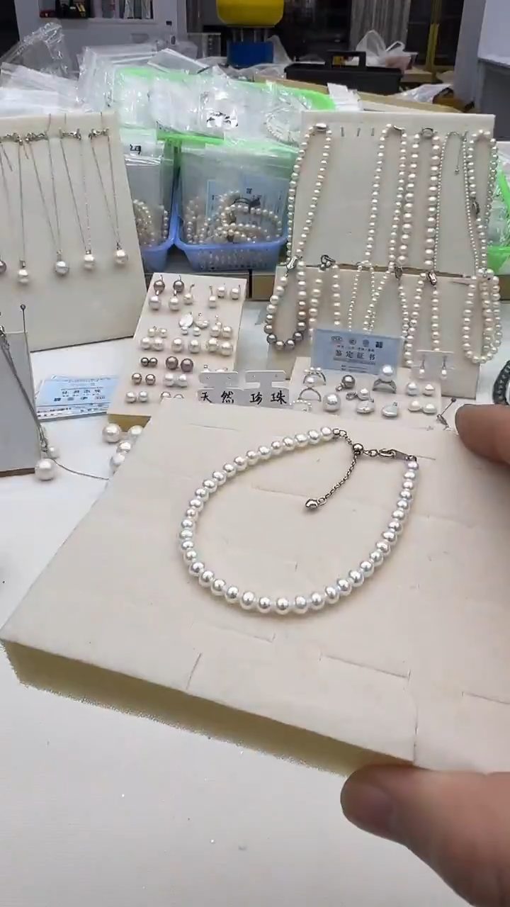 未镶嵌手链淡水珍珠4mm 爱心尾链款