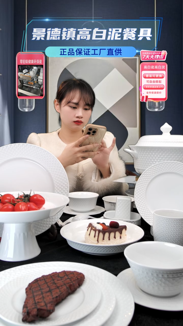 【闪购商品】景德镇高白泥高端餐具