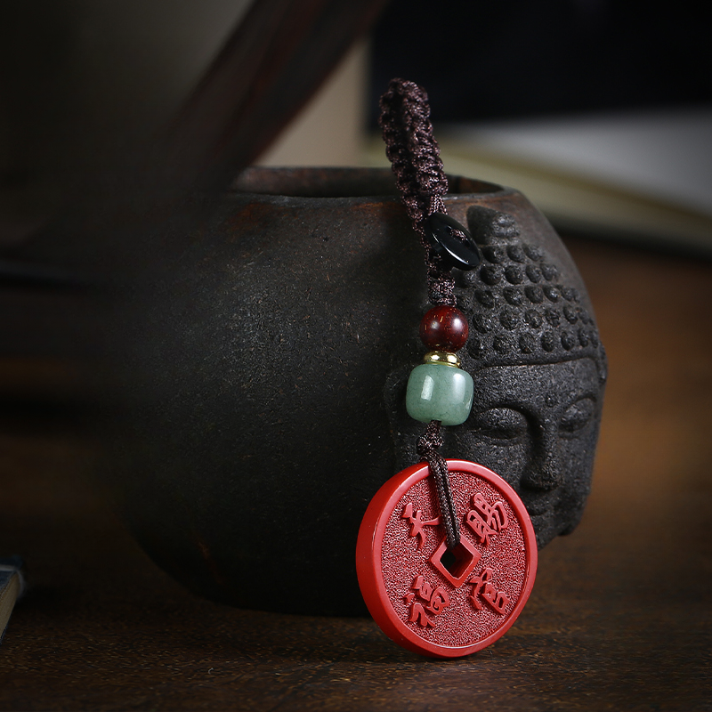 含辰砂工艺品含辰砂工艺品朱砂天官钥匙扣-1015055