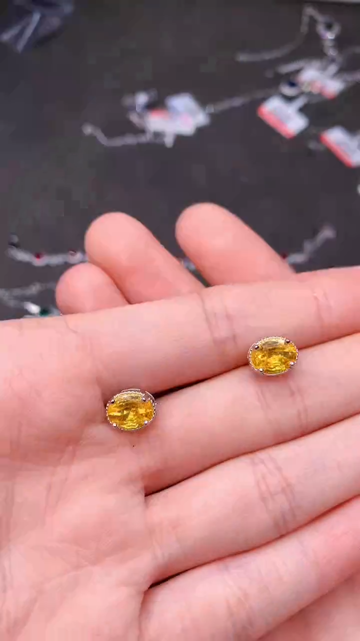 【闪购商品】蓝宝石耳饰银S925镶嵌.......