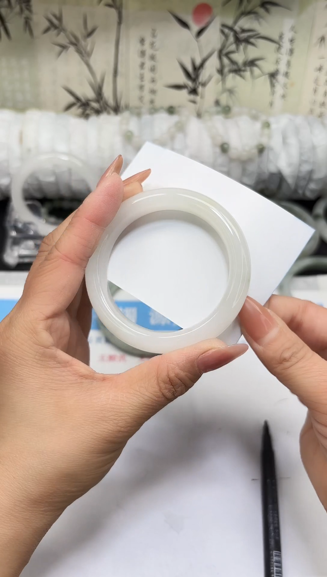 未镶嵌手镯石英质玉A138-54/55/56