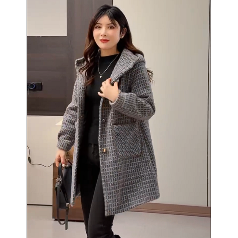 1029小香风毛呢女外套冬季新款优雅气质减龄百搭今年最爆款打底衫