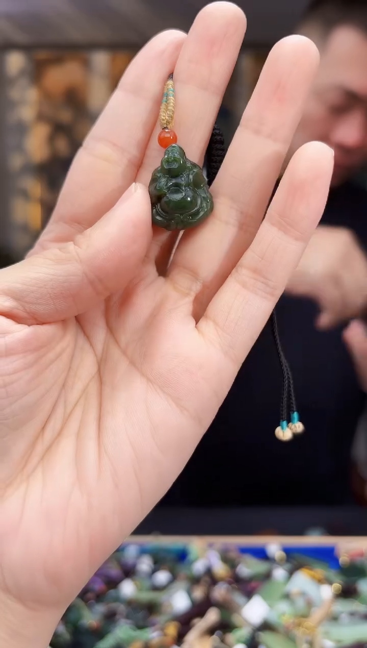 和田玉未镶嵌挂件拍一发一