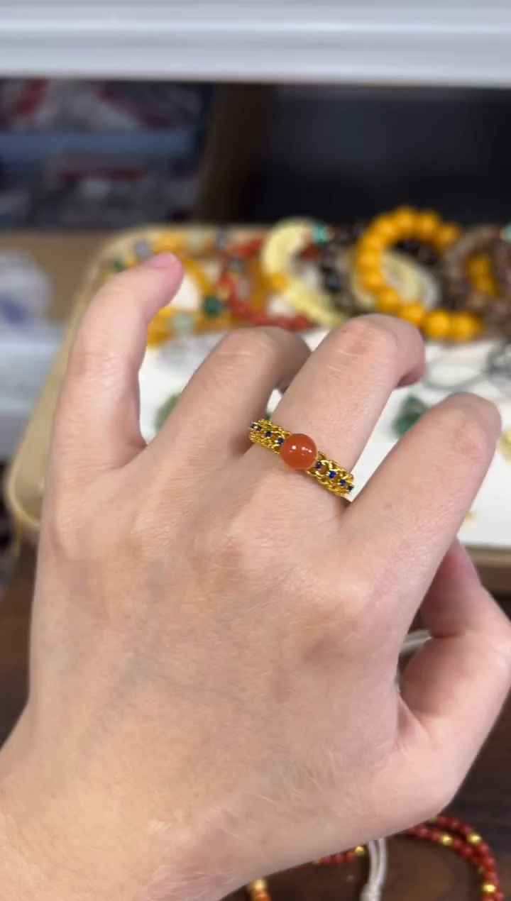 颈饰未镶嵌南红玛瑙南红玛瑙镂空镶嵌款戒指[43]