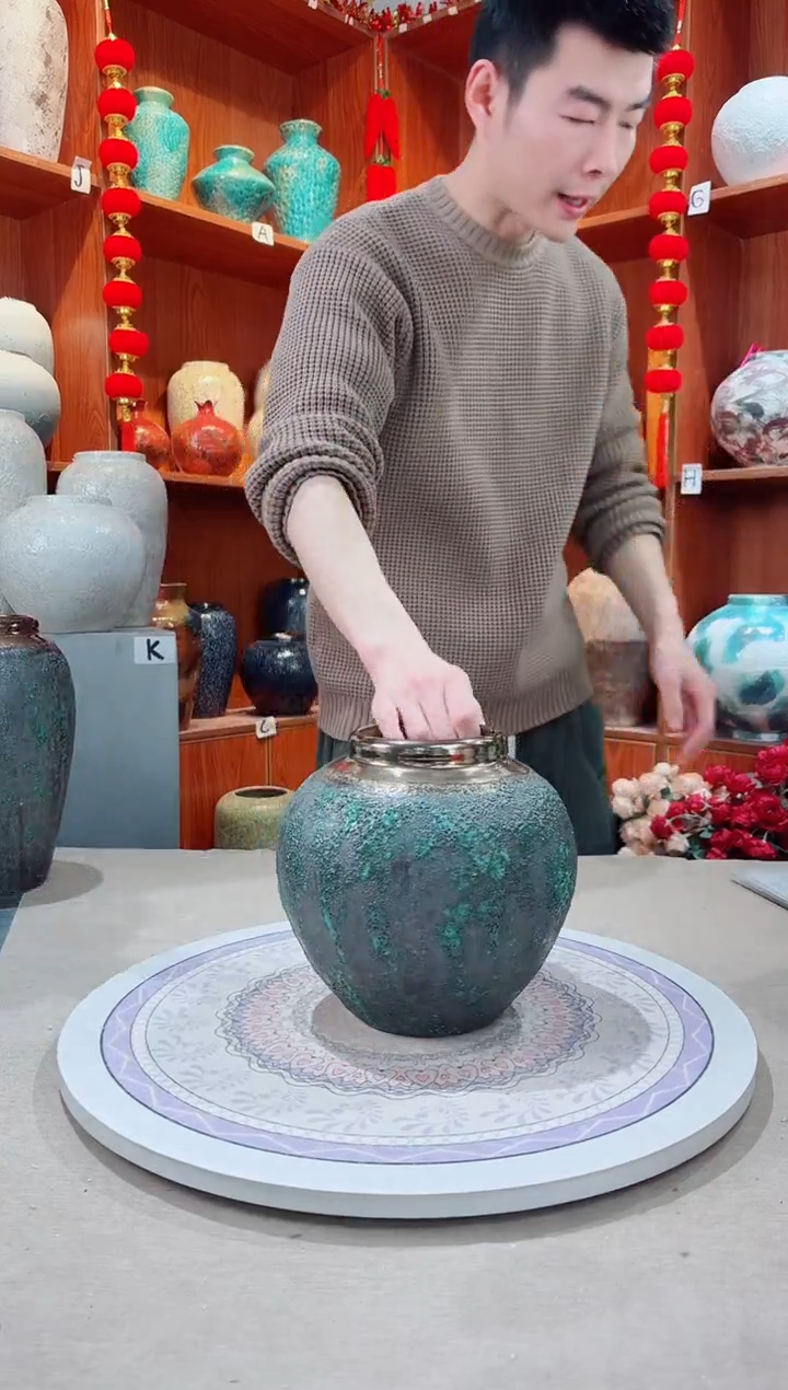 【闪购商品】瓶陶瓷花瓶 无花 青铜小号