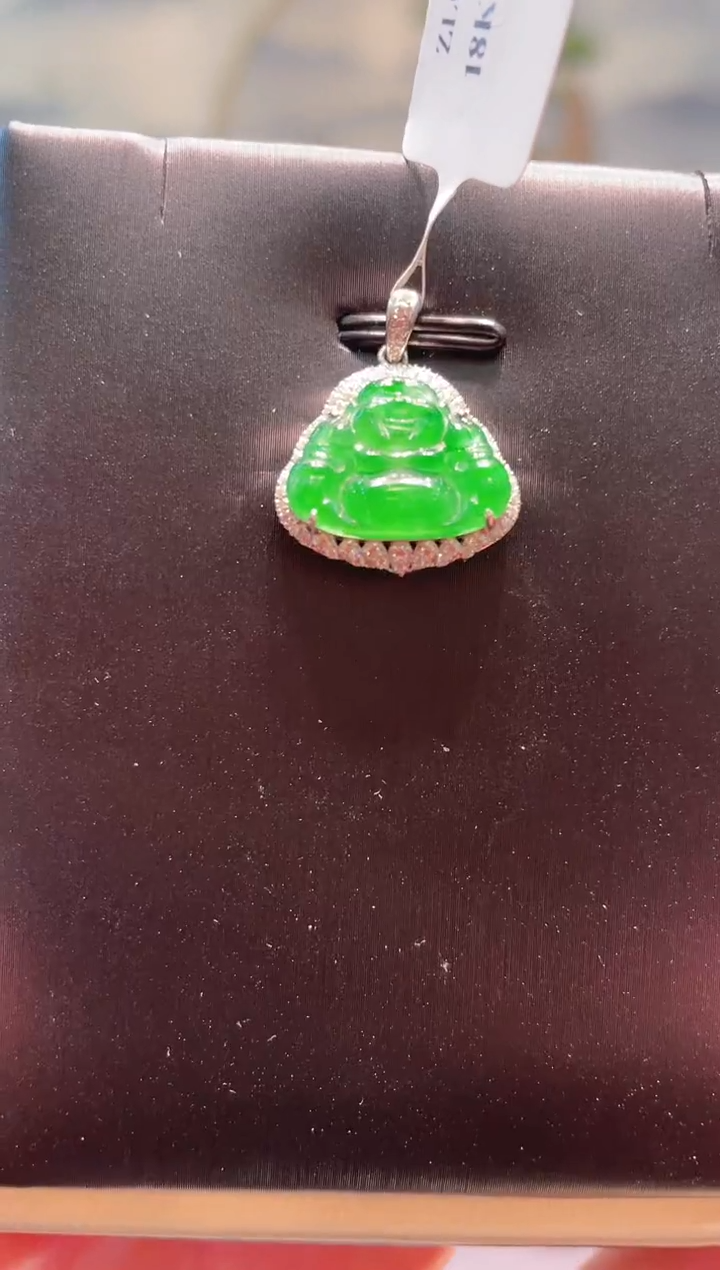 【闪购商品】翡翠颈饰18K金镶嵌天然A货翡翠A70