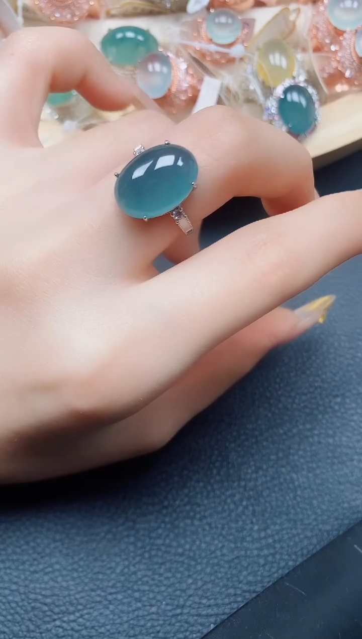 【闪购商品】翡翠戒指银S925镶嵌翡翠