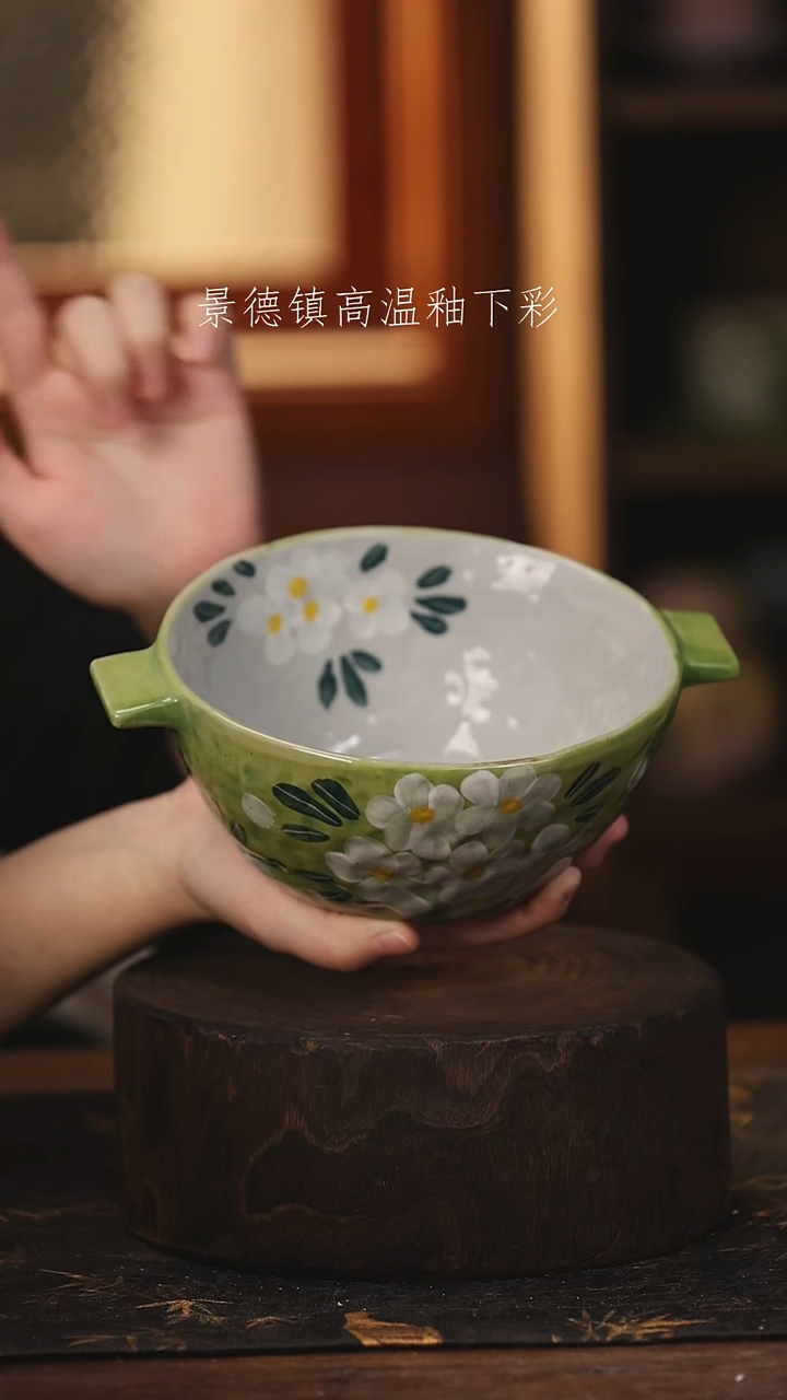 陶瓷景德镇高温釉下手绘陶瓷@L300@