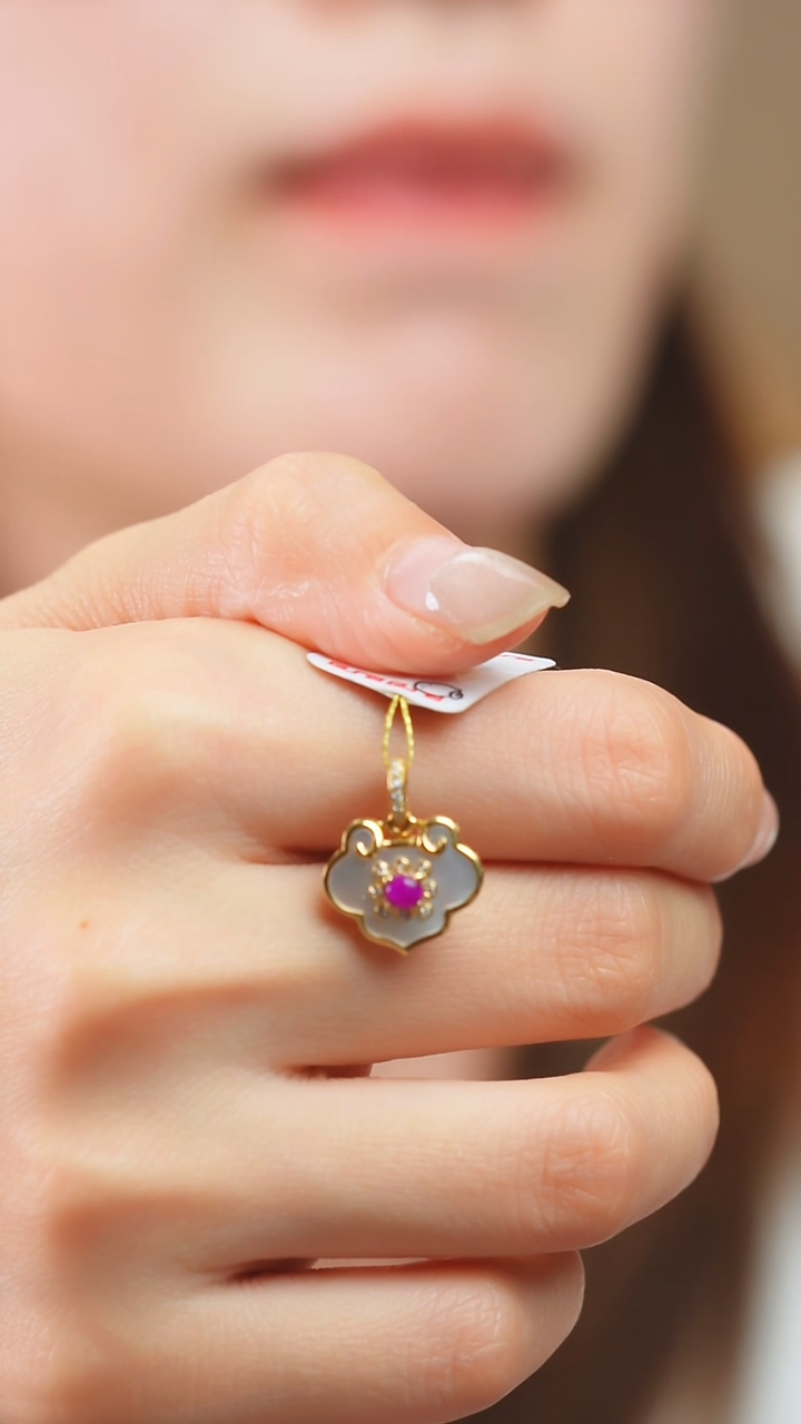 苏纪石（舒俱来）18K金镶嵌吊坠(不含链)2