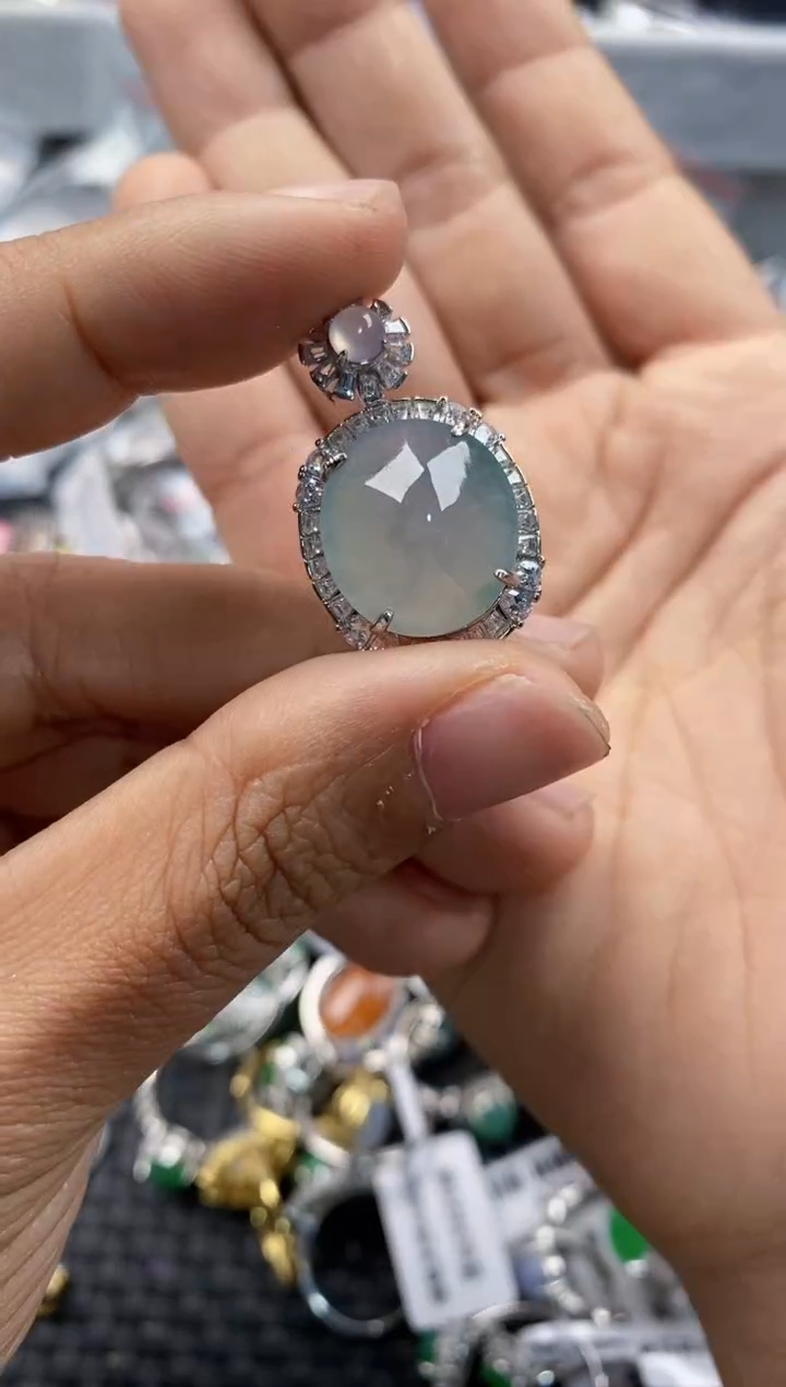 银S925镶嵌戒指翡翠999       4