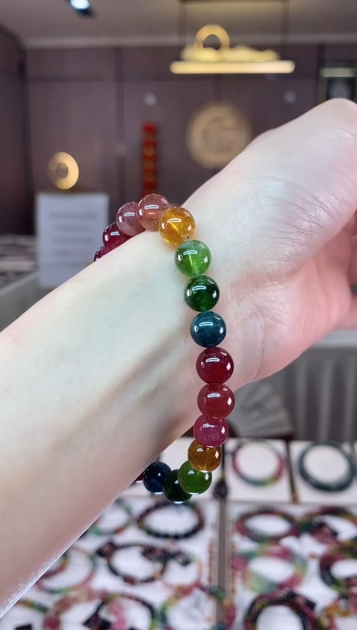 【闪购商品】碧玺单圈手串8mm+未镶嵌一物一证dan