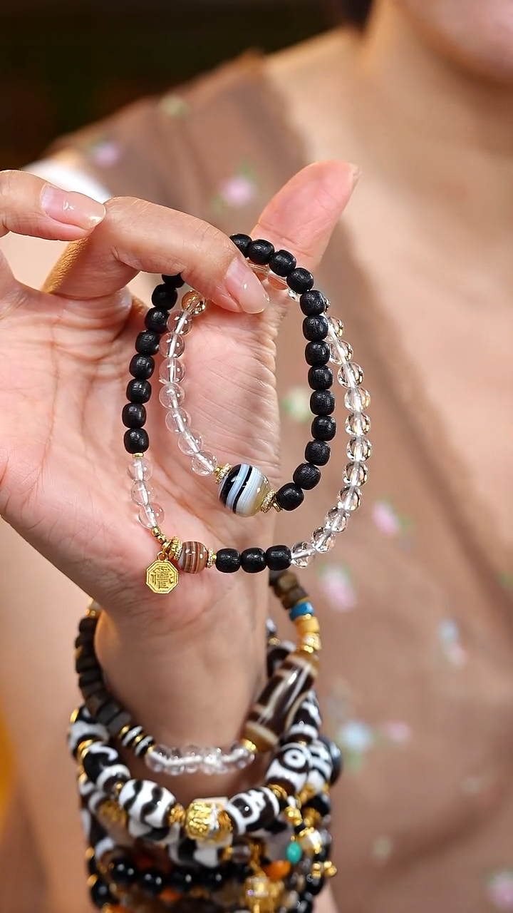 玛瑙/玉髓颈饰未镶嵌S53876多样性发一药师双圈