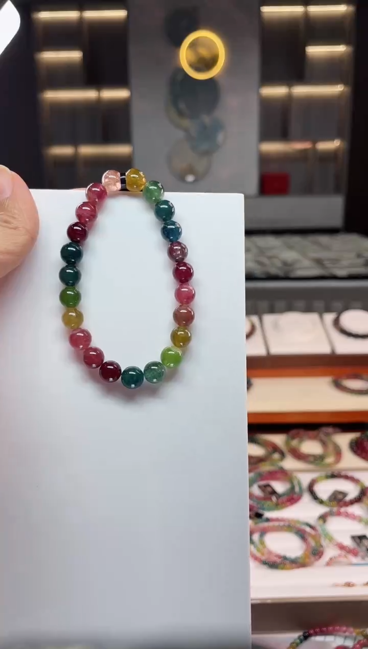未镶嵌老矿碧玺单圈手串8mm+碧玺（多样性发一条）Q