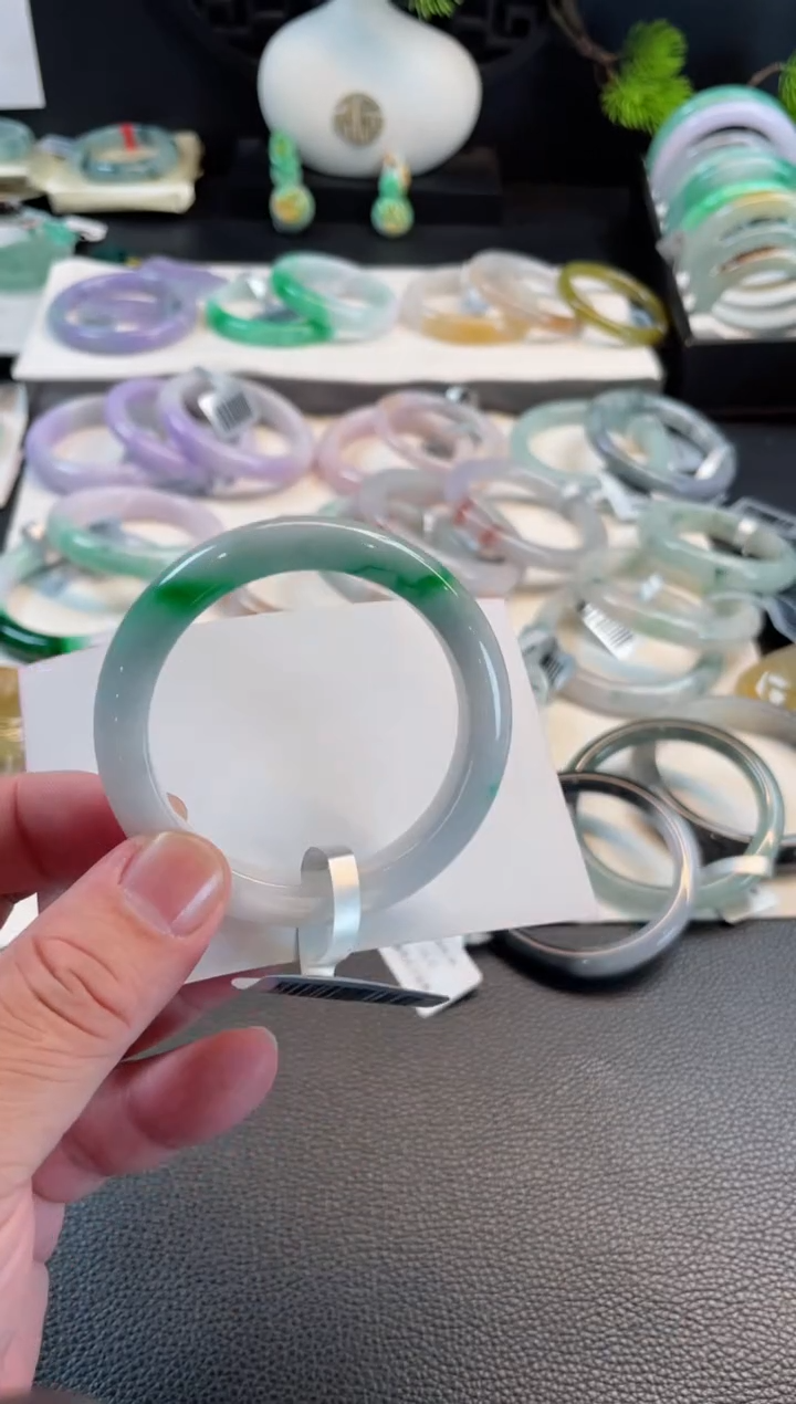 未镶嵌手镯翡翠120号链接-51.5#有纹